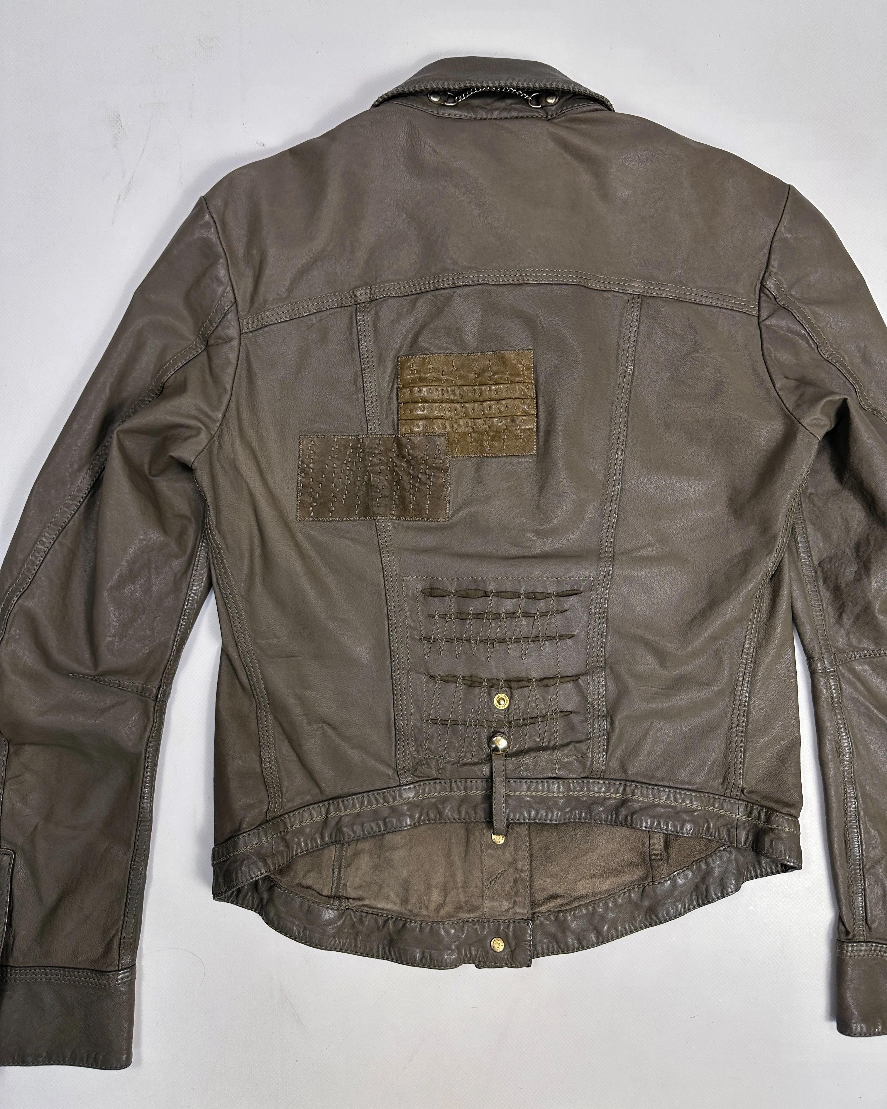 Marithé Francois Girbaud Patchwork Leather Jacket 1990's