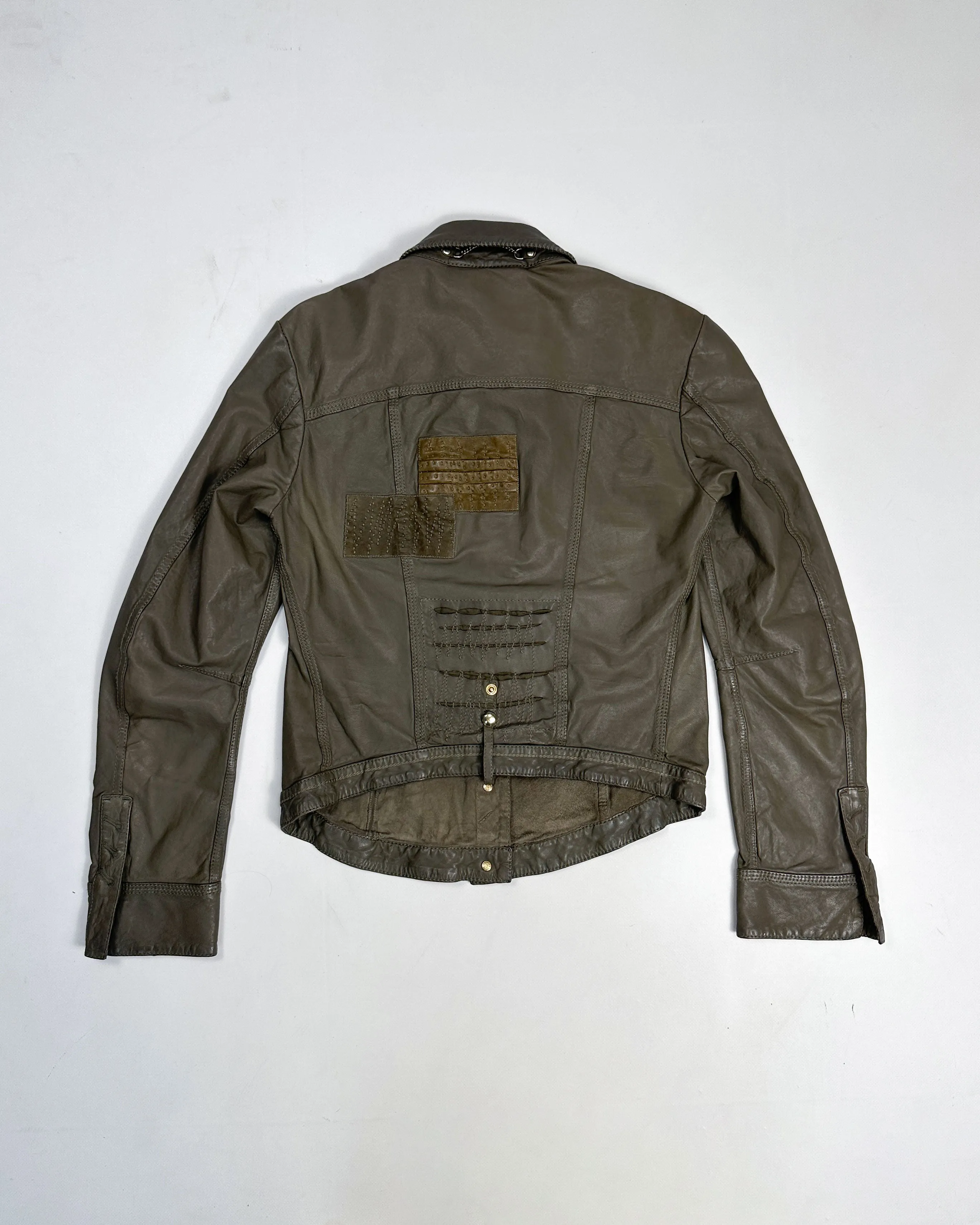 Marithé Francois Girbaud Patchwork Leather Jacket 1990's