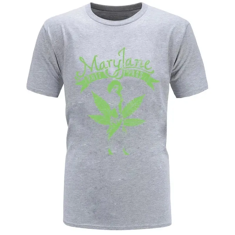 Mary Jane Tees Swag T-Shirt Men Crewneck Weed Printed Streetwear Short Sleeve 100% Cotton Mens T Shirts Women Summer TShirt