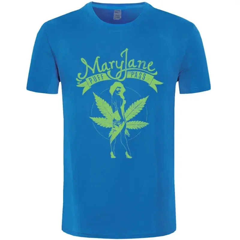 Mary Jane Tees Swag T-Shirt Men Crewneck Weed Printed Streetwear Short Sleeve 100% Cotton Mens T Shirts Women Summer TShirt