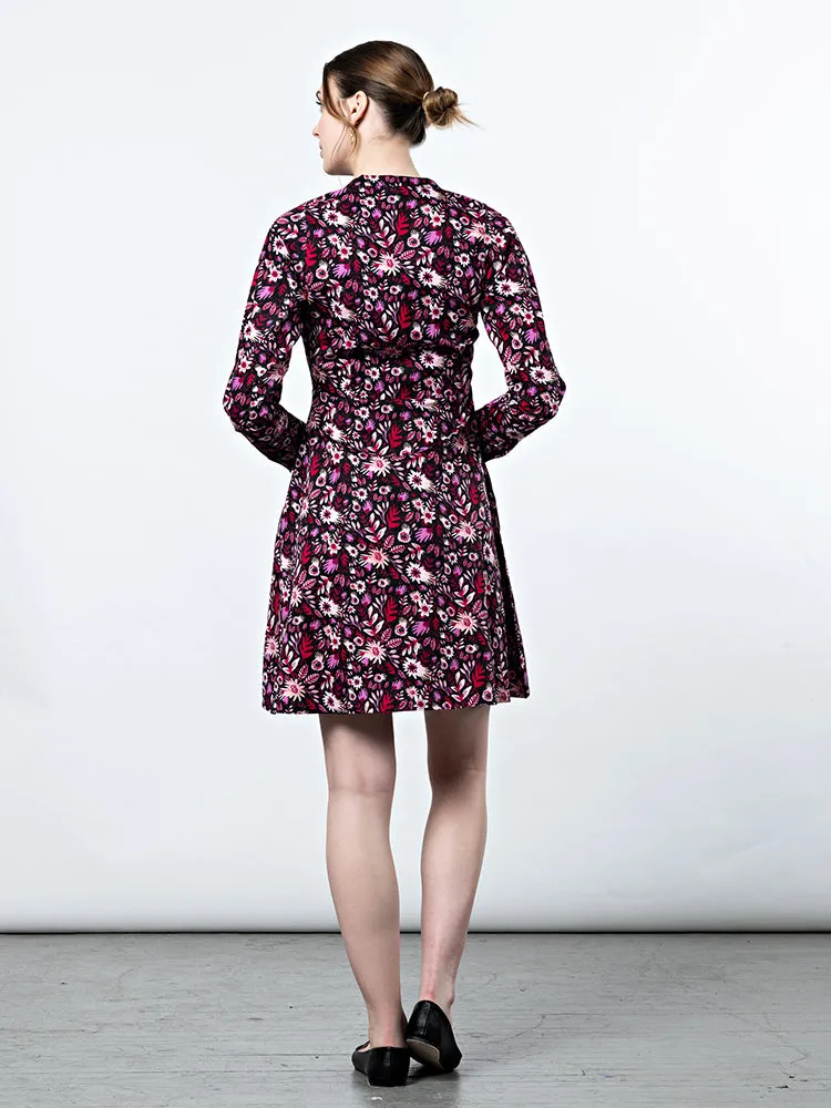 Mata Traders Mandarin Shirtdress Fuchsia