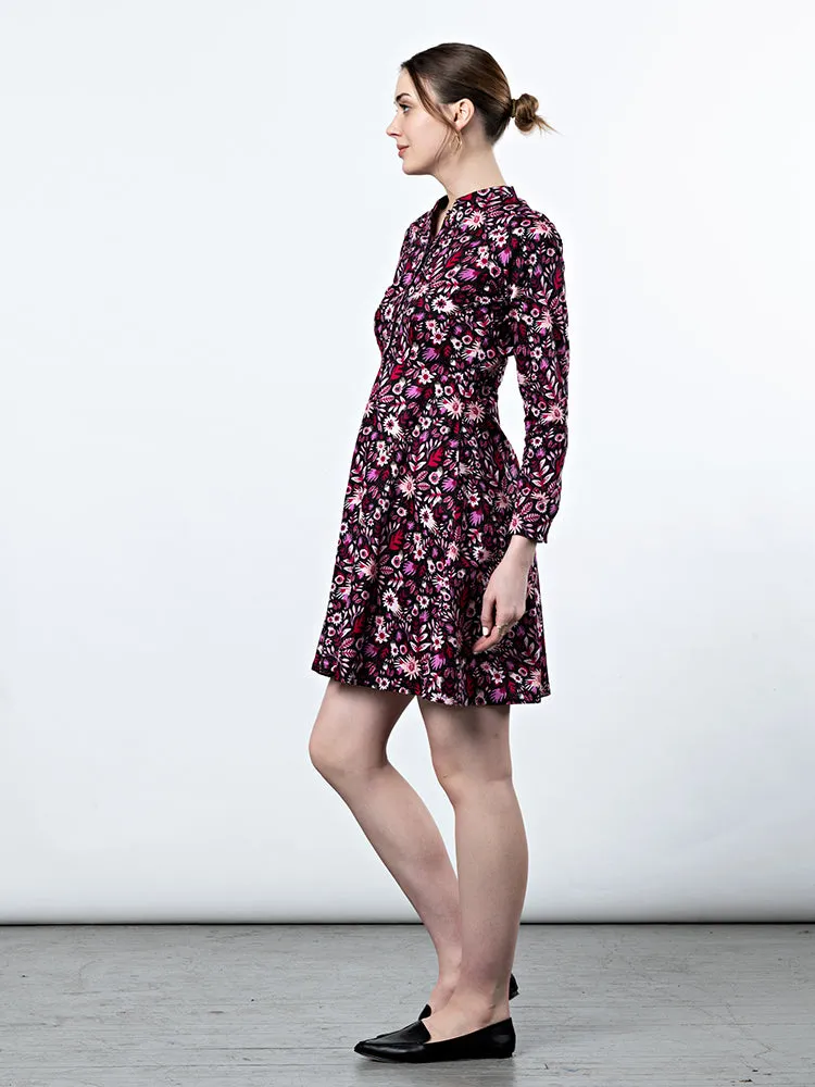 Mata Traders Mandarin Shirtdress Fuchsia