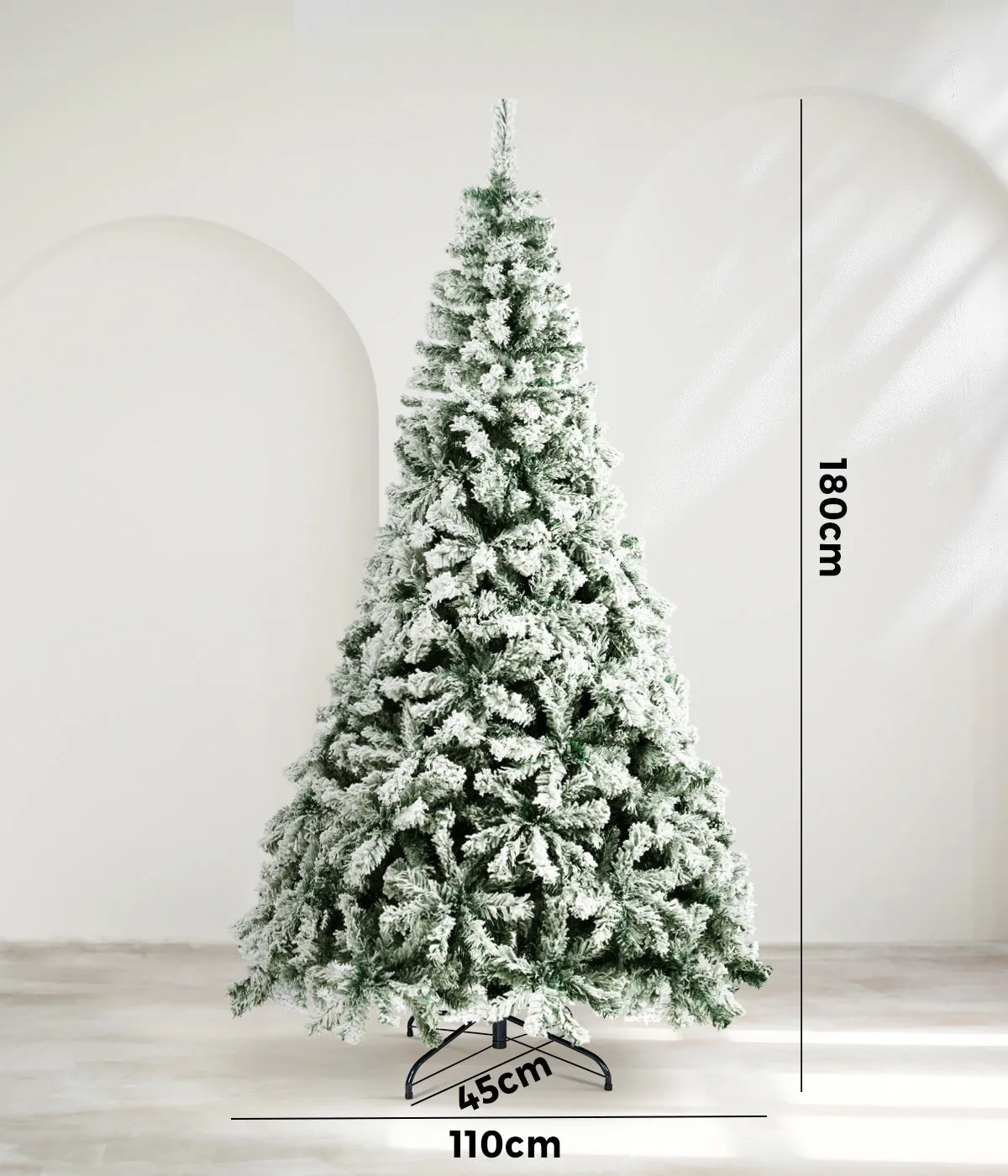 Mazam Christmas Tree 1.8M 6FT Xmas Trees Decorations White Snow Flocked 830 Tips