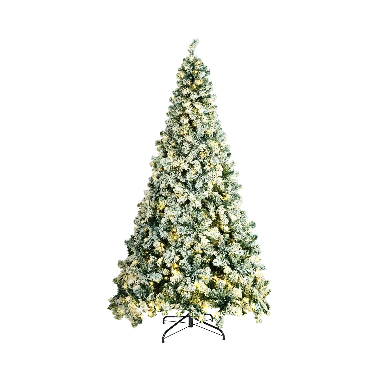 Mazam LED Christmas Tree 1.8M 6FT Xmas Trees White Snow Flocked Decorations