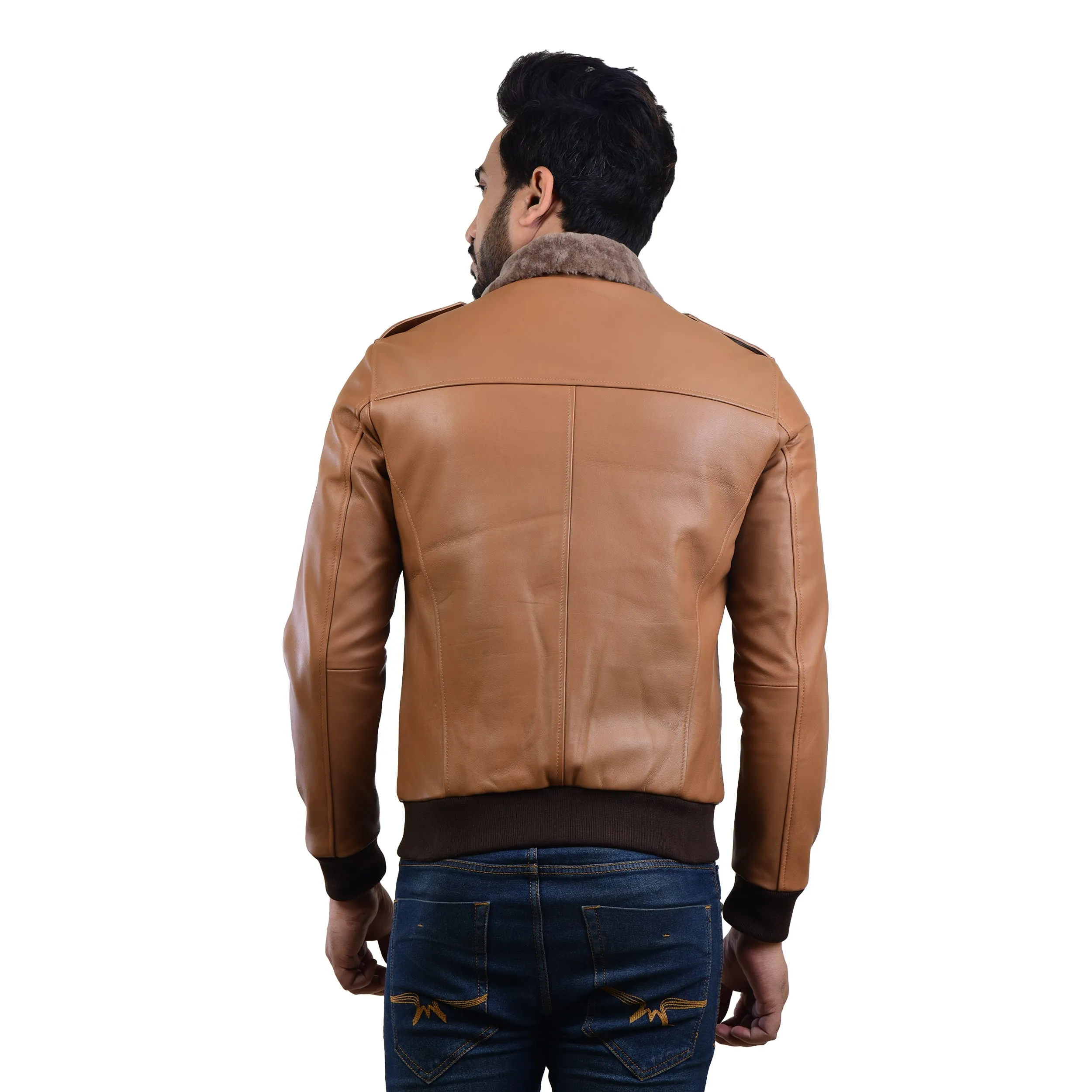 MENS LEATHER JACKET 410140(TAN)