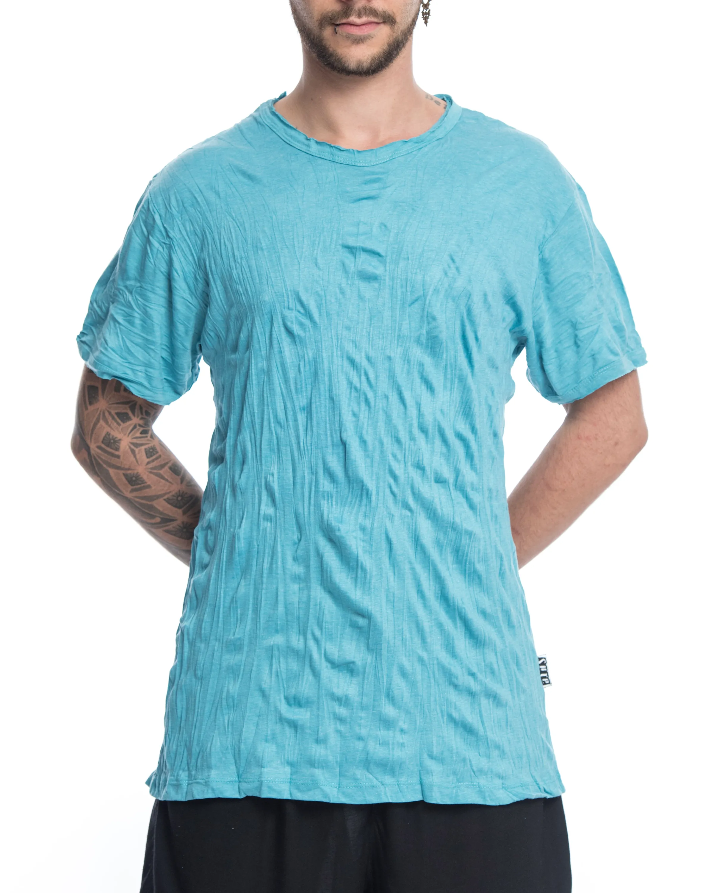 Mens Solid Color T-Shirt in Turquoise