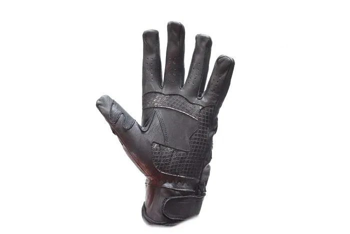 Men's Top Quality Leather Motorcycle Gloves With Air-Vents, GLZ39-DL