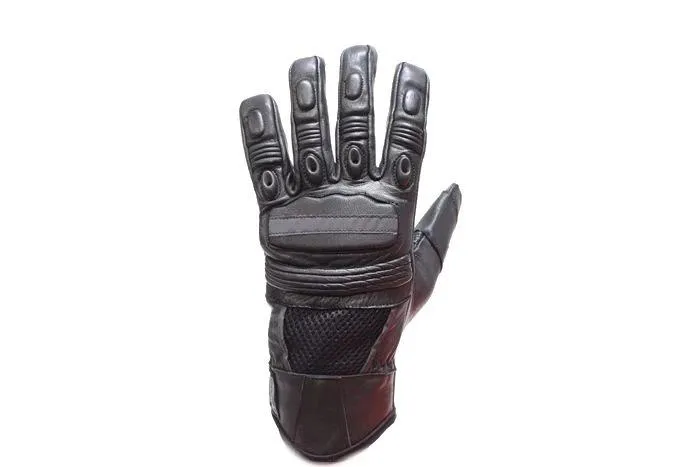 Men's Top Quality Leather Motorcycle Gloves With Air-Vents, GLZ39-DL