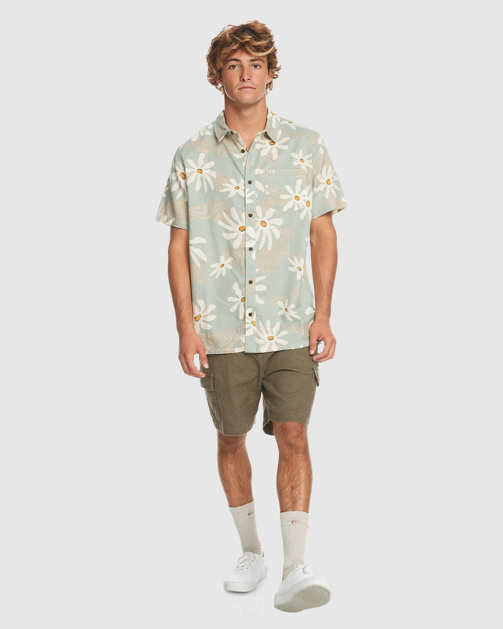 Mens Trippy Floral Short Sleeve Shirt