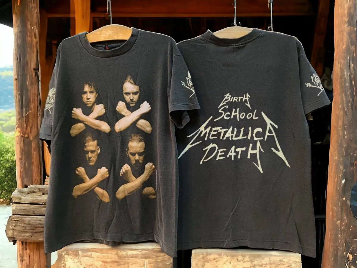 Metallica 'Birth School Metallica Death' Distressed Tribute T-Shirt