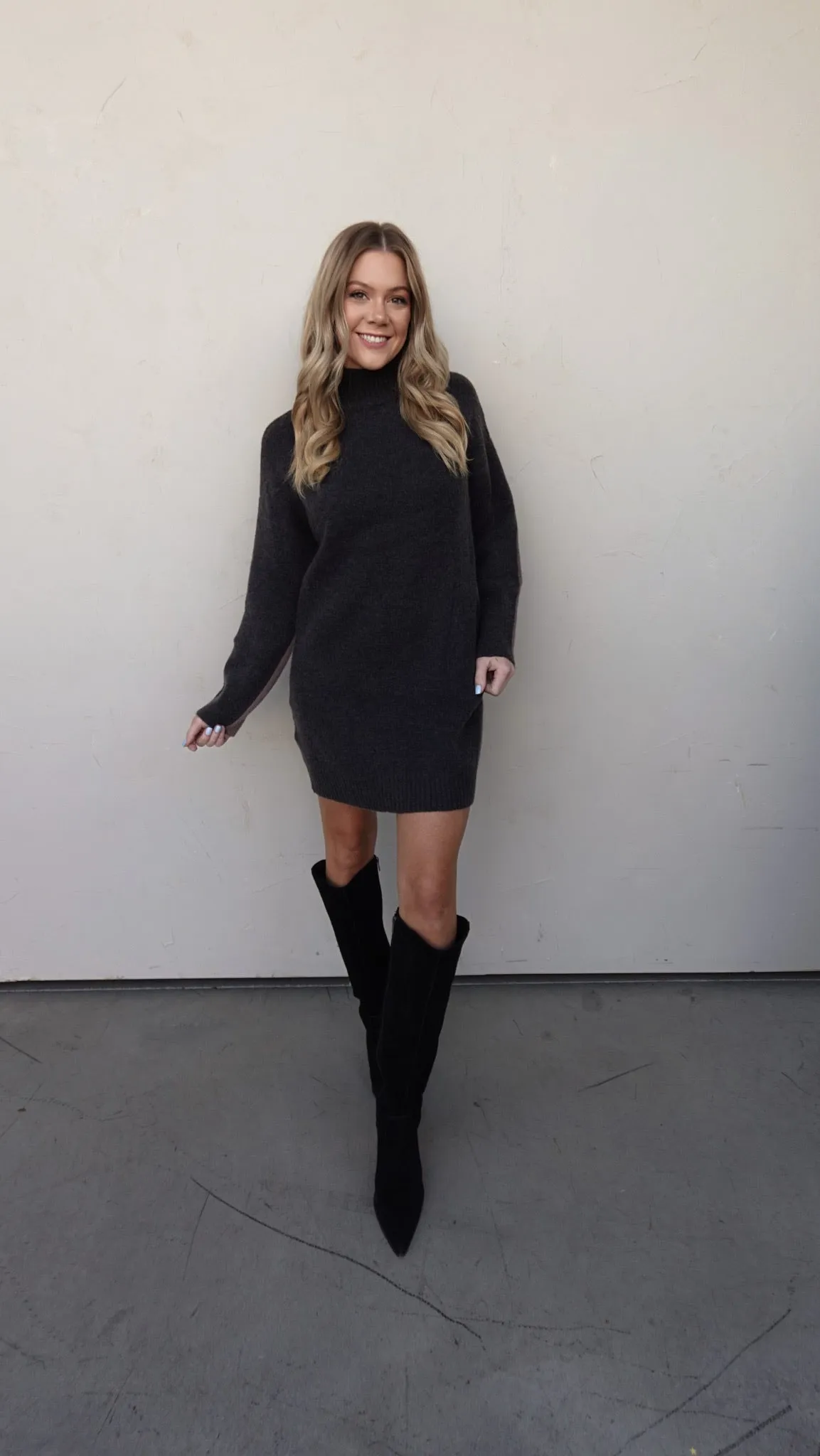 Mocha Colorblocked Sweater Dress