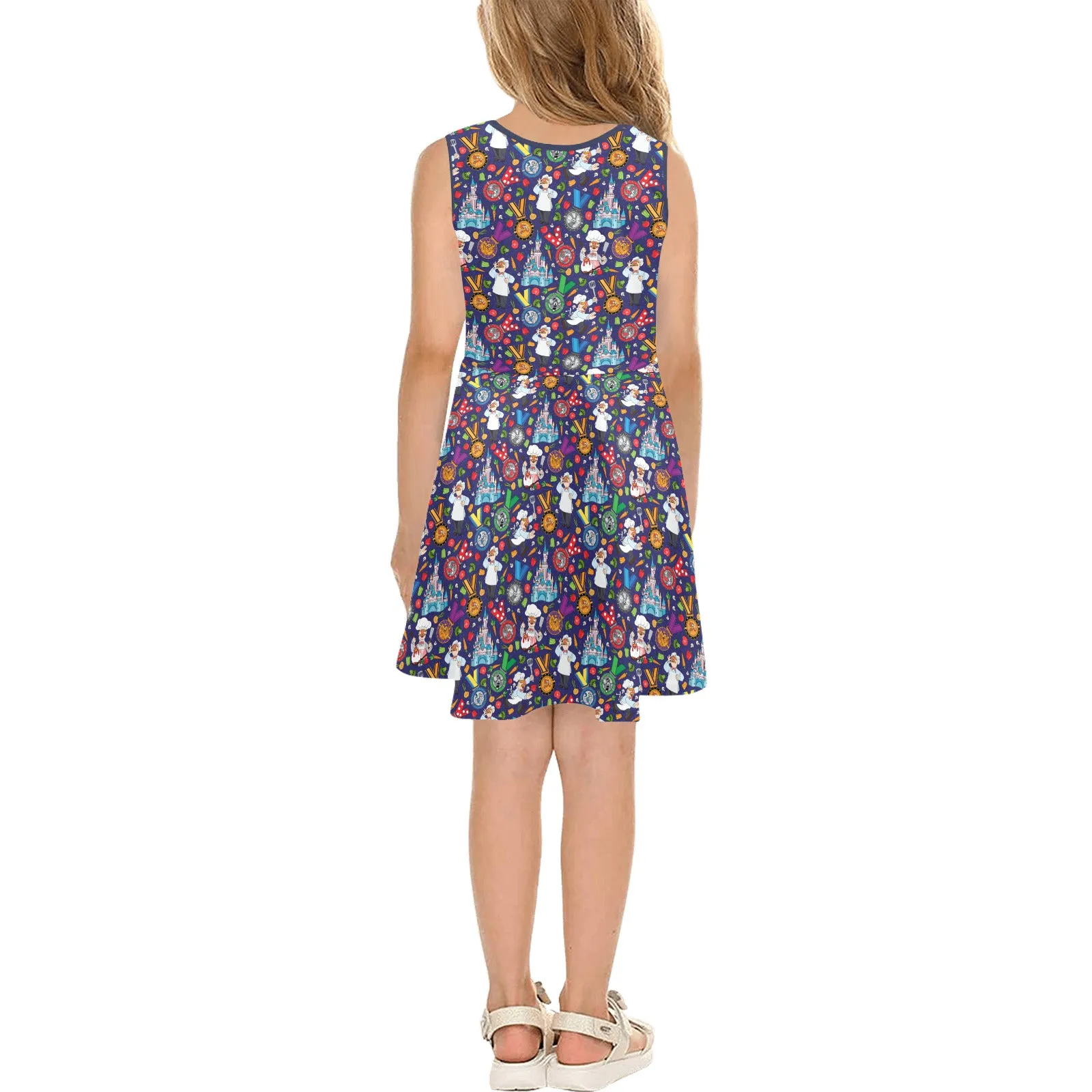 Muppets Chef Wine And Dine Race Girls' Sleeveless Sundress