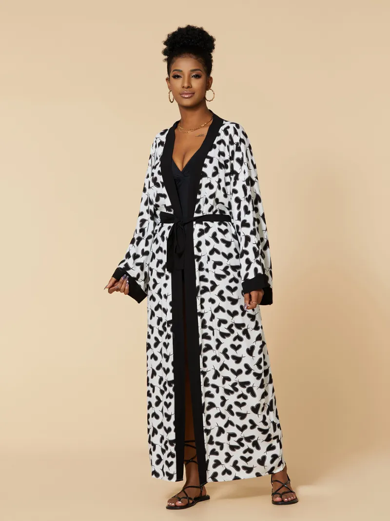 Music Of Love Women's Rayon Long Kimono Jacket