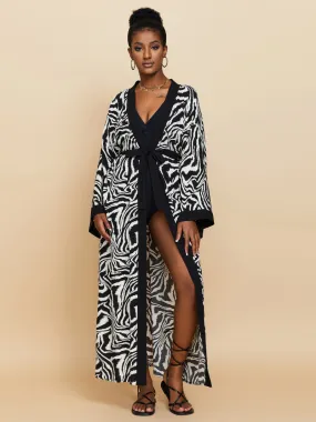 Music Of Love Women's Rayon Long Kimono Jacket