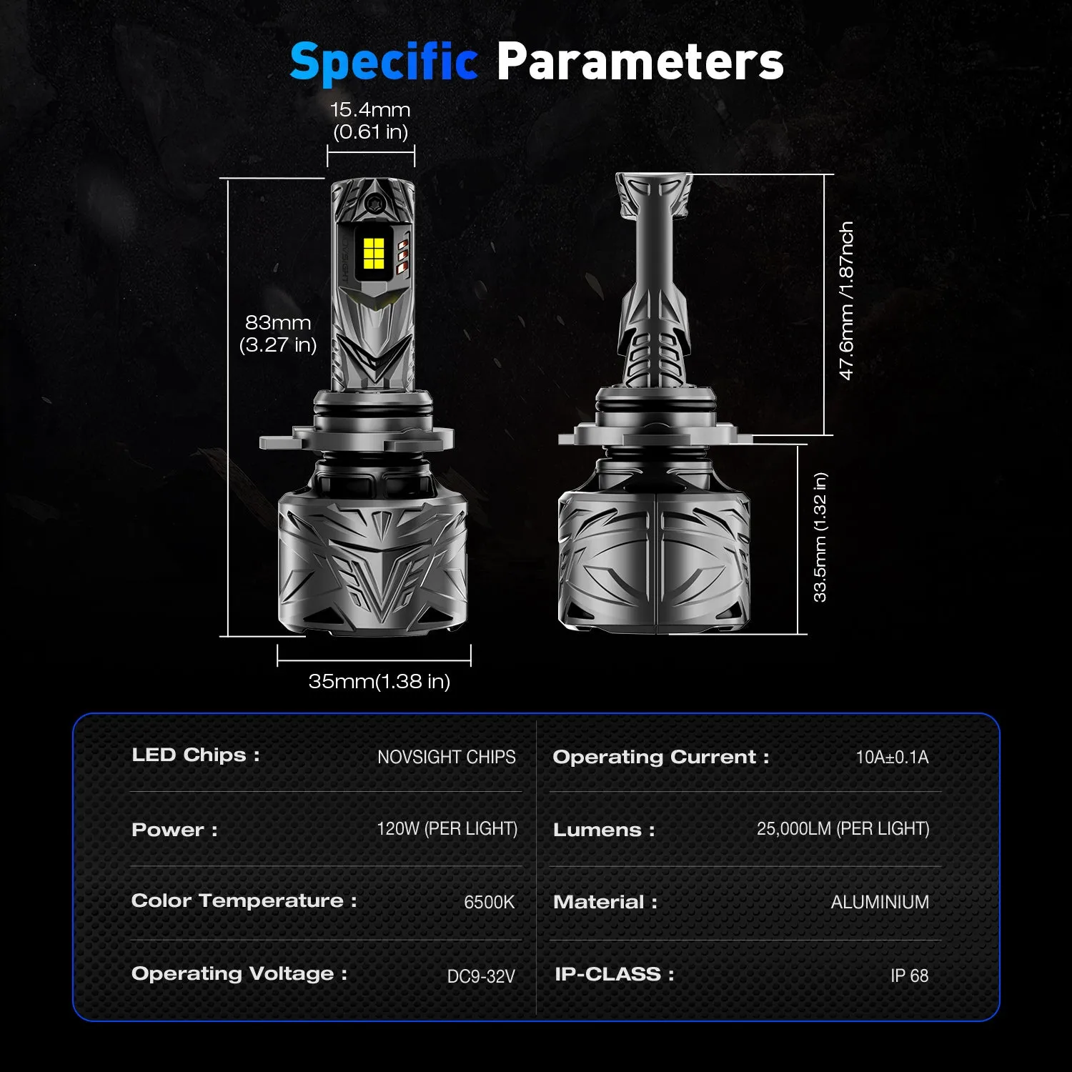 N70 Series | 9005 H11 Combo LED Bulbs Super Bright Headlights 240W 50000LM 6500K White | 4 Bulbs