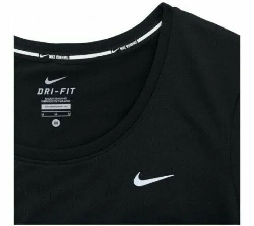 Nike Womens Dri-Fit Running Gym T-Shirt Top Short Sleeve - Black