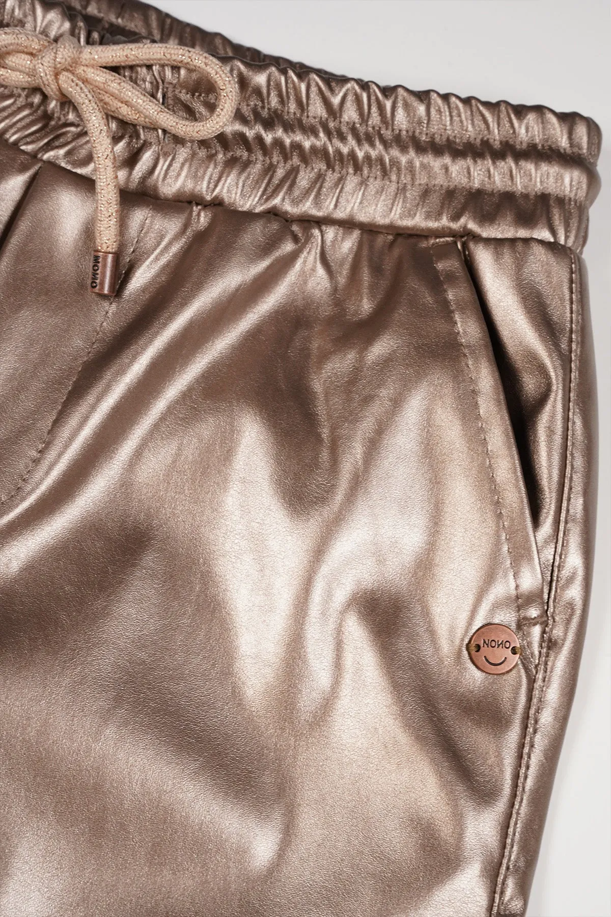 NoNo Suna coated bronze flared pants