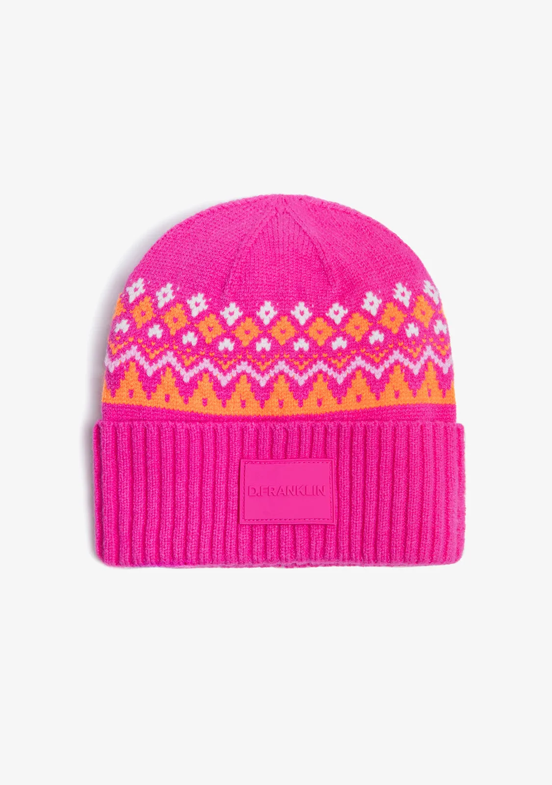 Nordic TRK Fair Isle Beanie Fuchsia