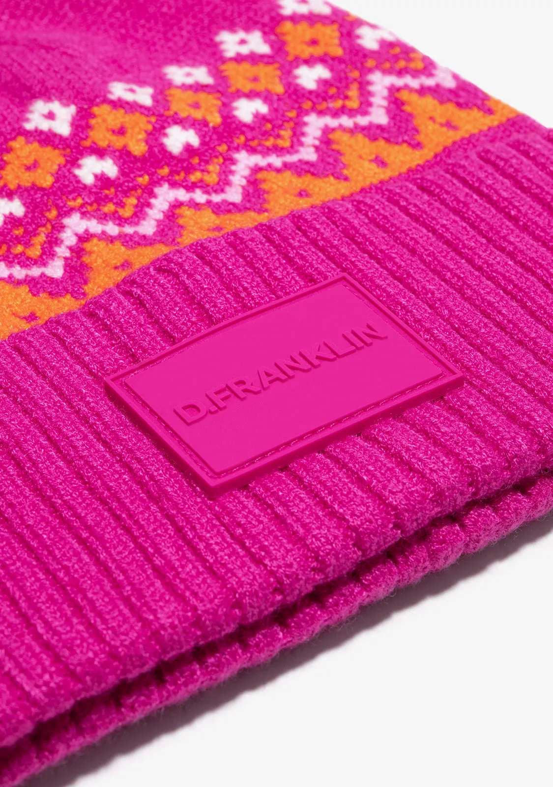 Nordic TRK Fair Isle Beanie Fuchsia