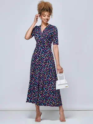 Oakley Wrap Maxi Dress, Spot Multi