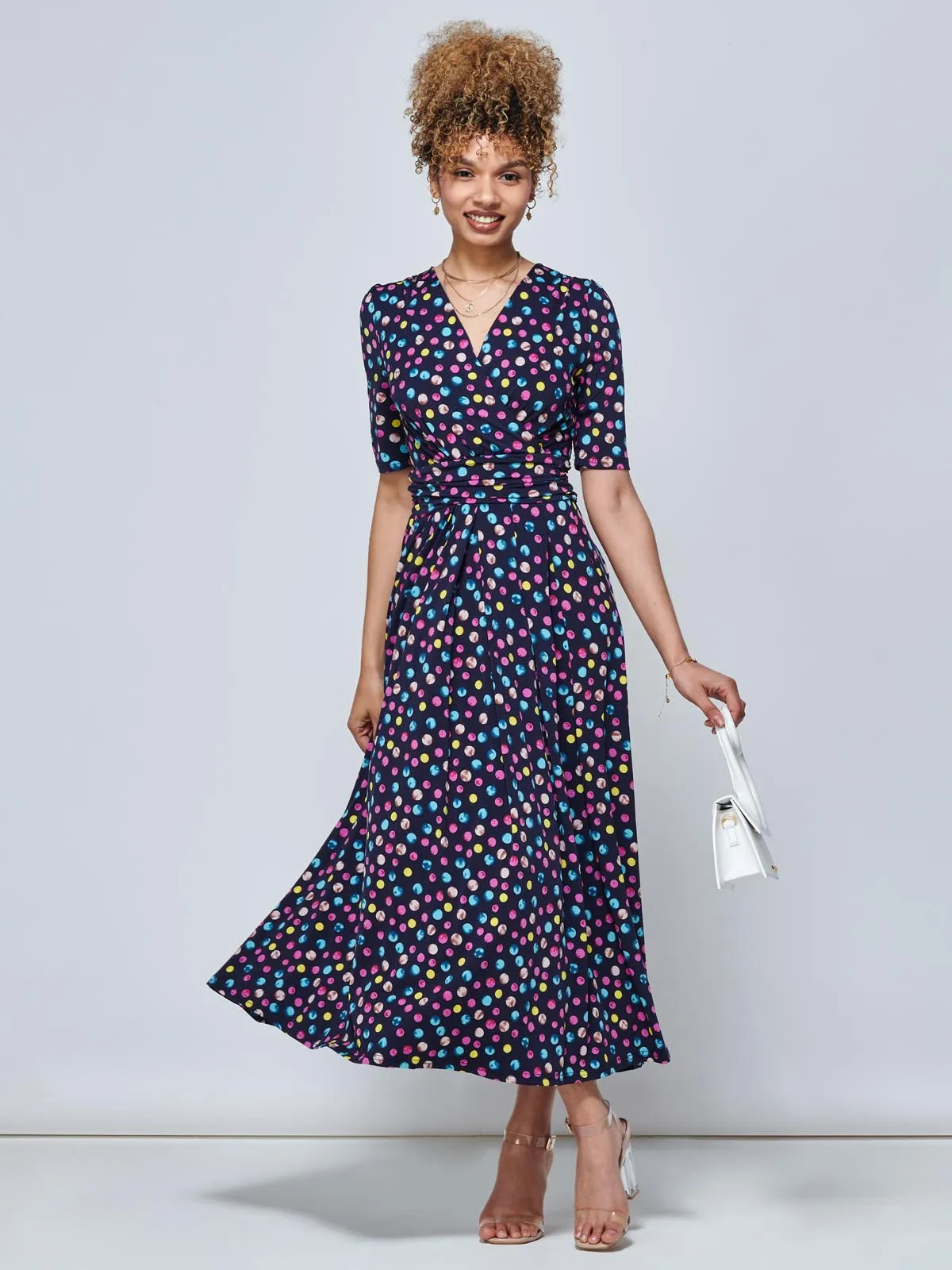 Oakley Wrap Maxi Dress, Spot Multi