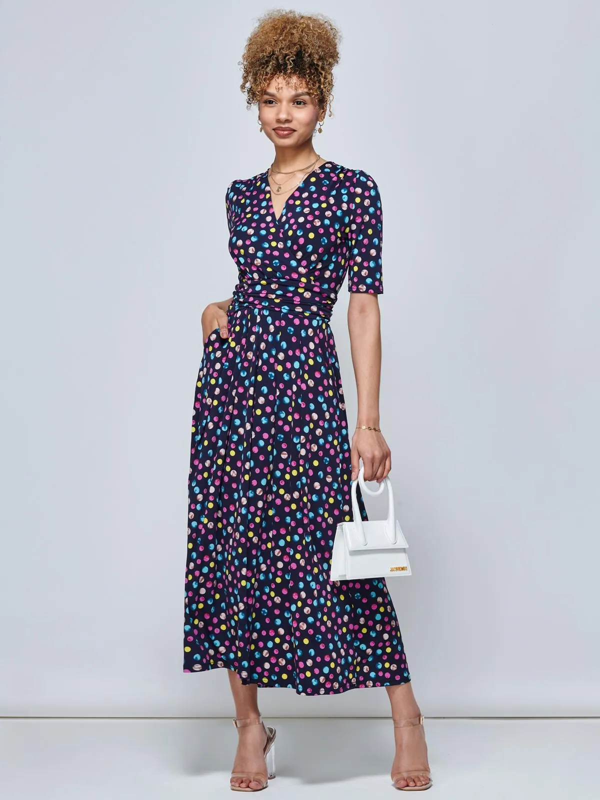 Oakley Wrap Maxi Dress, Spot Multi