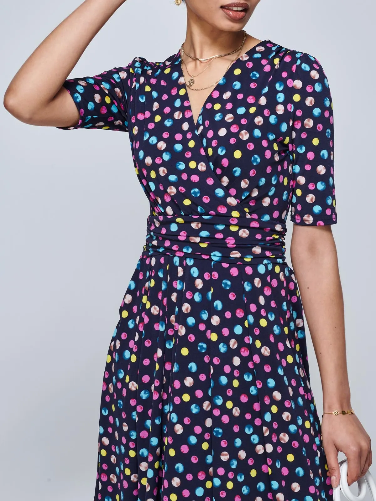 Oakley Wrap Maxi Dress, Spot Multi