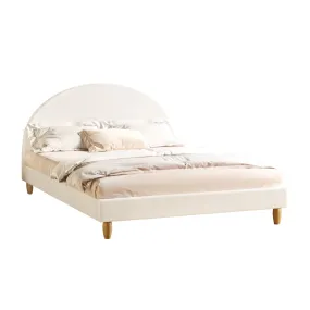 Oikiture Bed Frame Double Size Boucle Fabric Arched Beds Platform