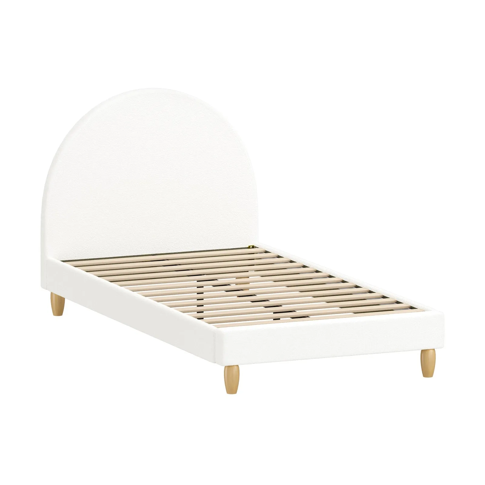 Oikiture Bed Frame King Single Size Boucle Fabric Arched Beds Platform