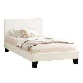 Oikiture Bed Frame King Single Size Mattress Base Boucle Fabric Platform Wooden