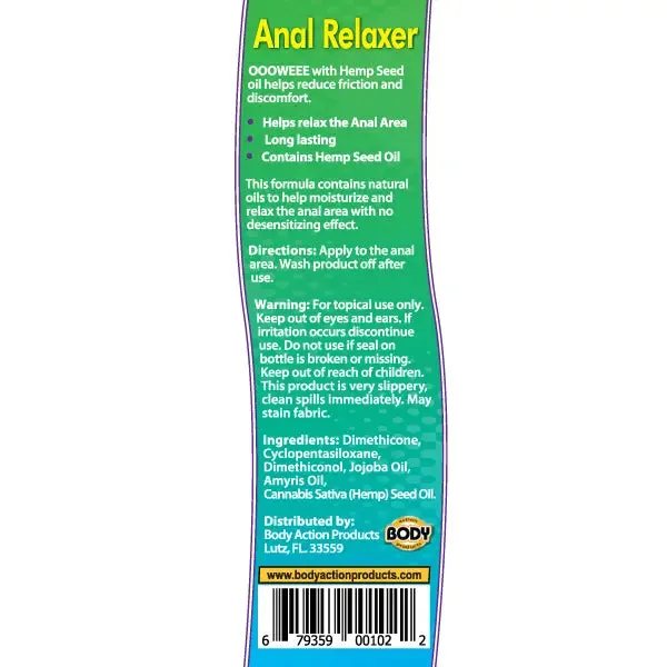 Oooweee Anal Relaxer - 1.7oz (Silicone Hemp)