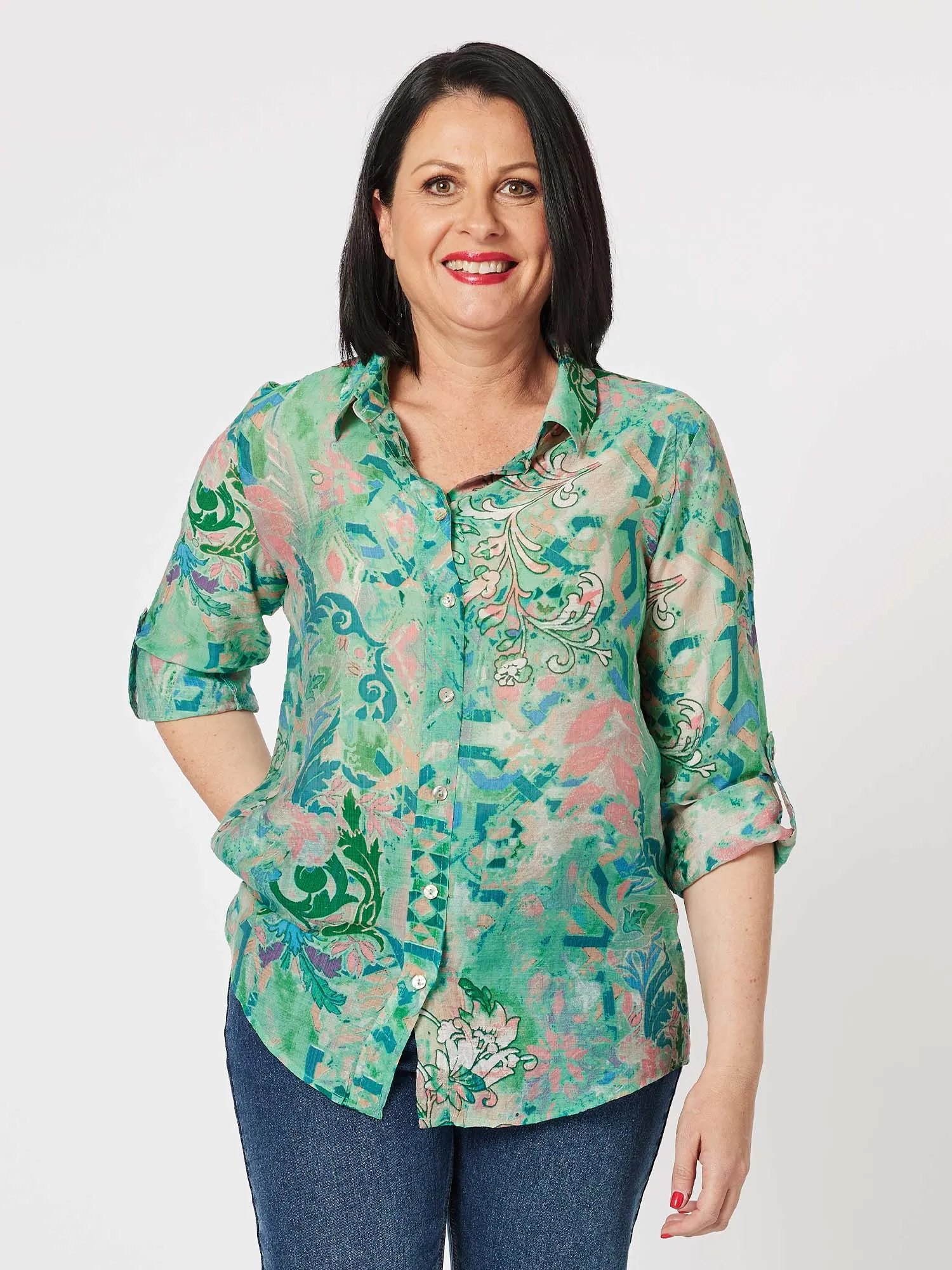 Palisade Print Shirt - Mint