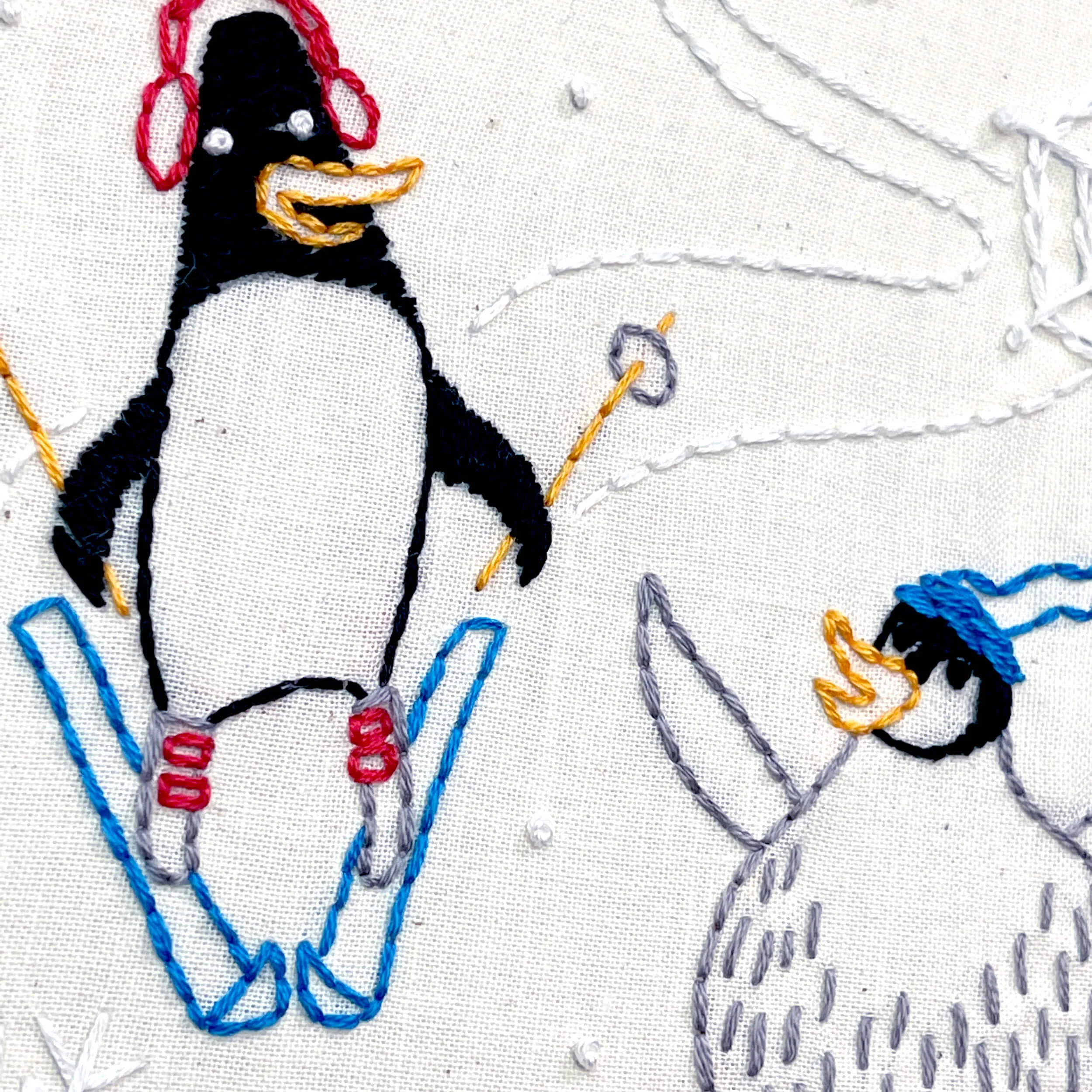 Penguins embroidery kit