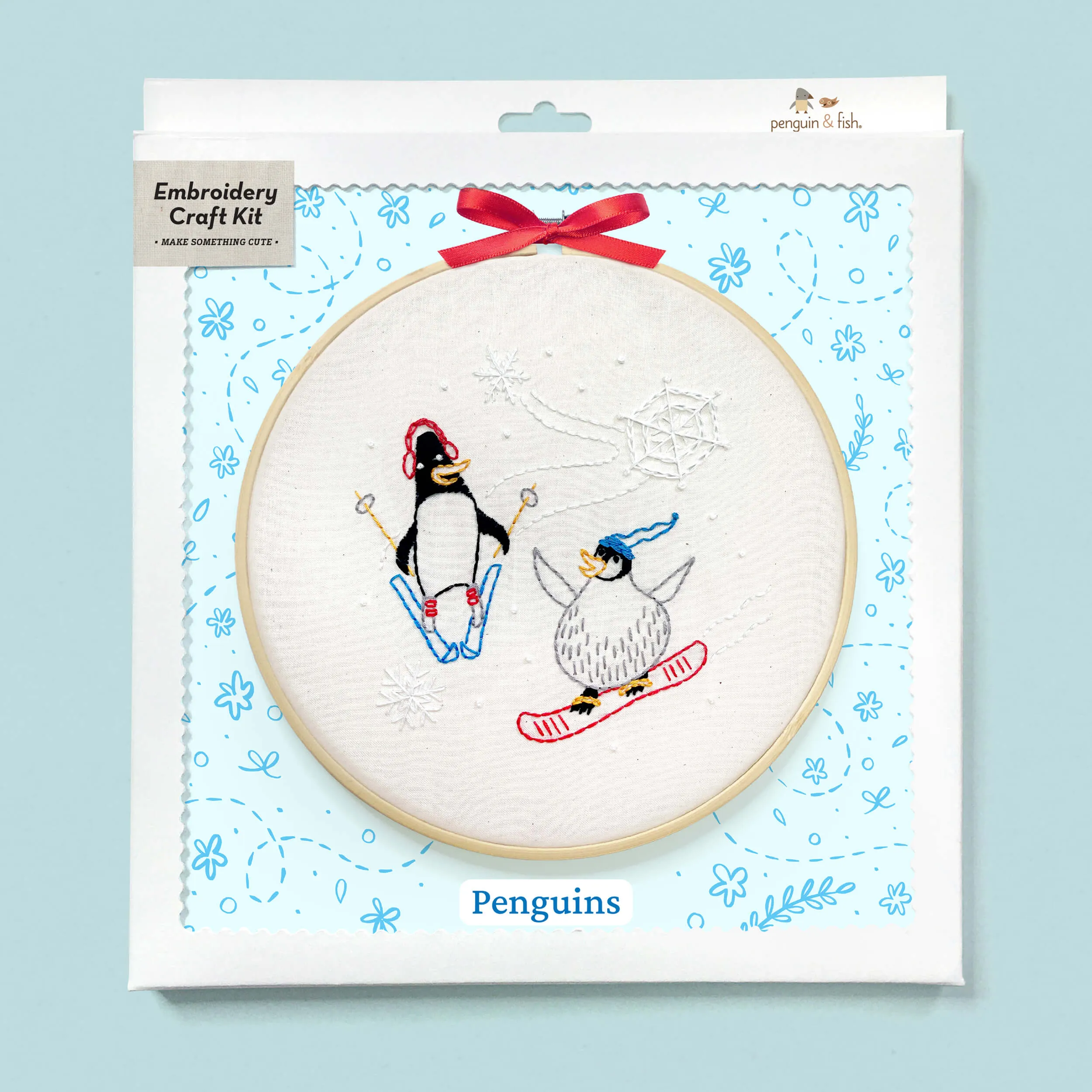 Penguins embroidery kit