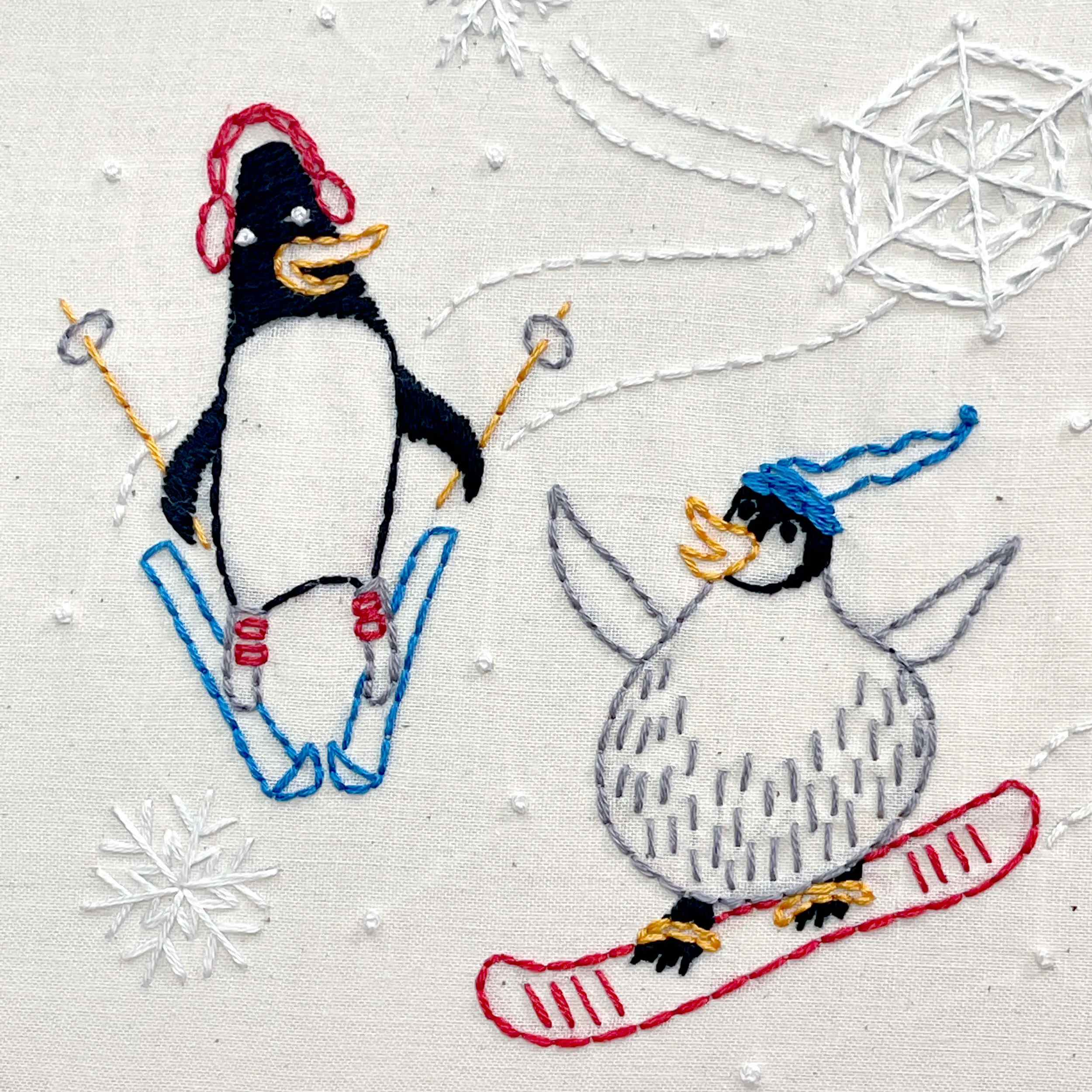 Penguins embroidery kit