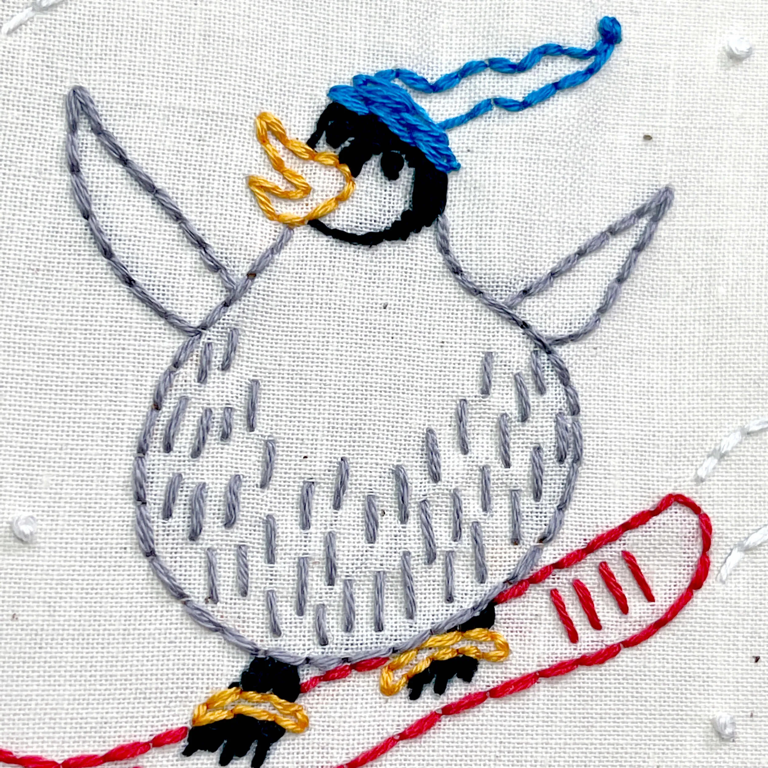 Penguins embroidery kit