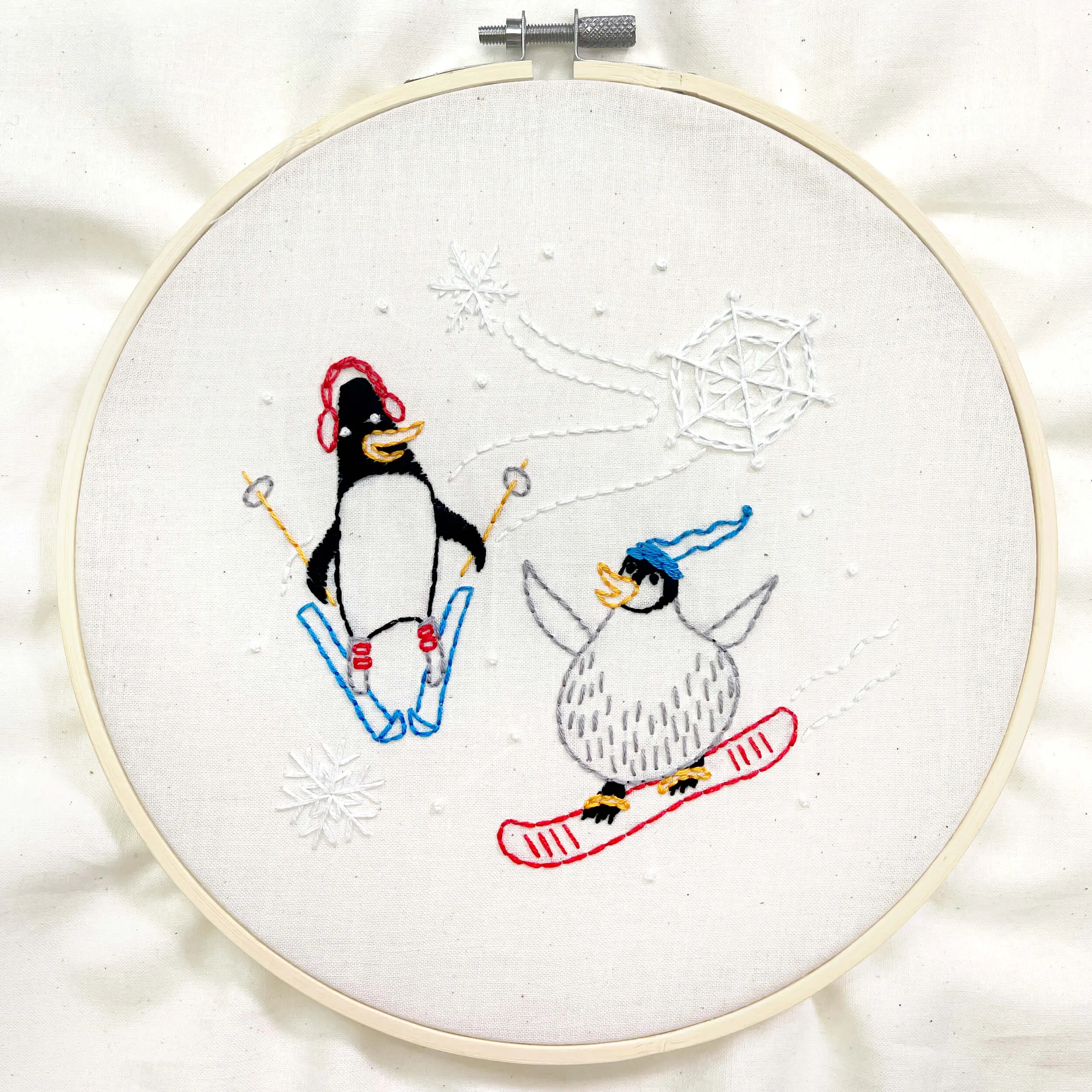 Penguins embroidery kit