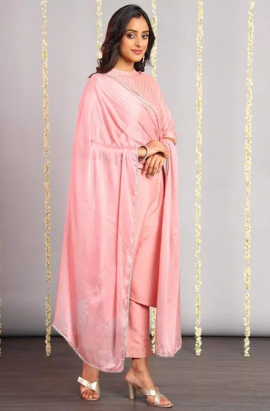 Pink Palazzo Suit Suit Set with Dupatta