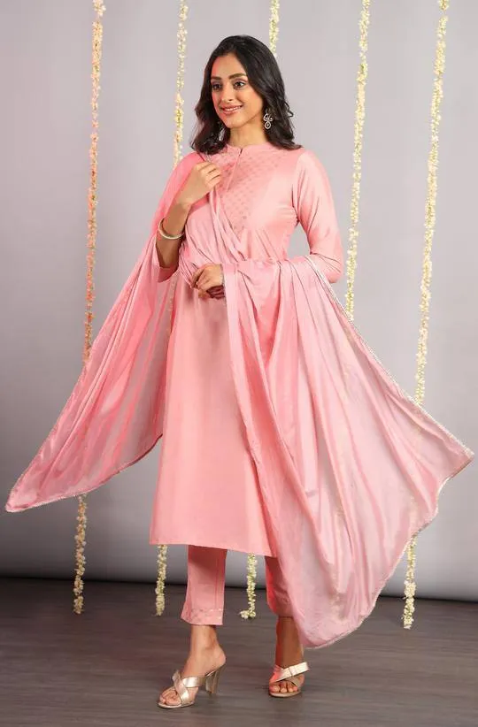 Pink Palazzo Suit Suit Set with Dupatta