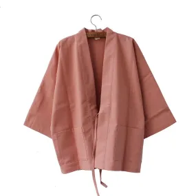 Pink Traditional Japanese Style Women's Kimono Jacket Haori