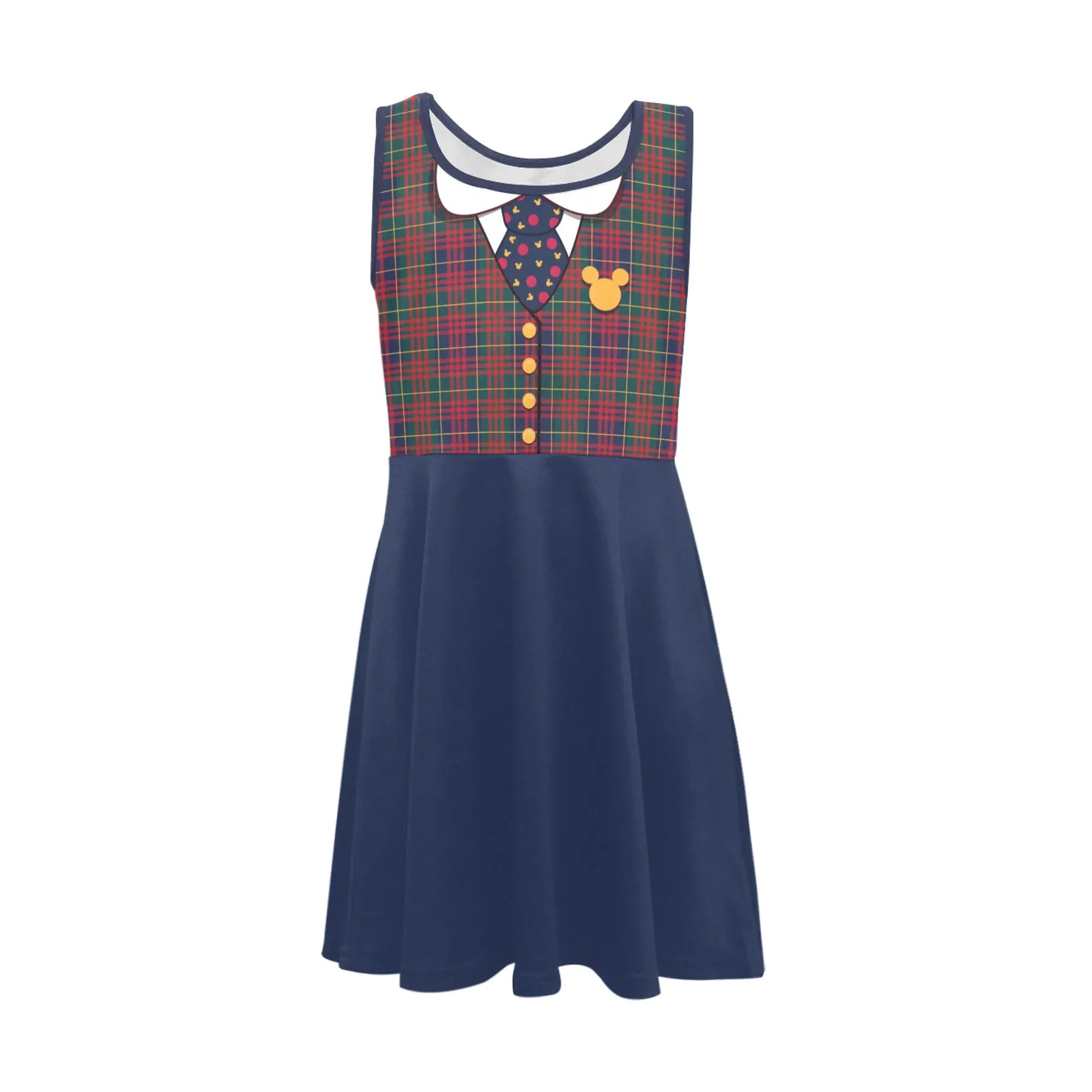 Plaid Girls' Sleeveless Character Sundress