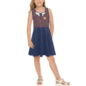 Plaid Girls' Sleeveless Character Sundress