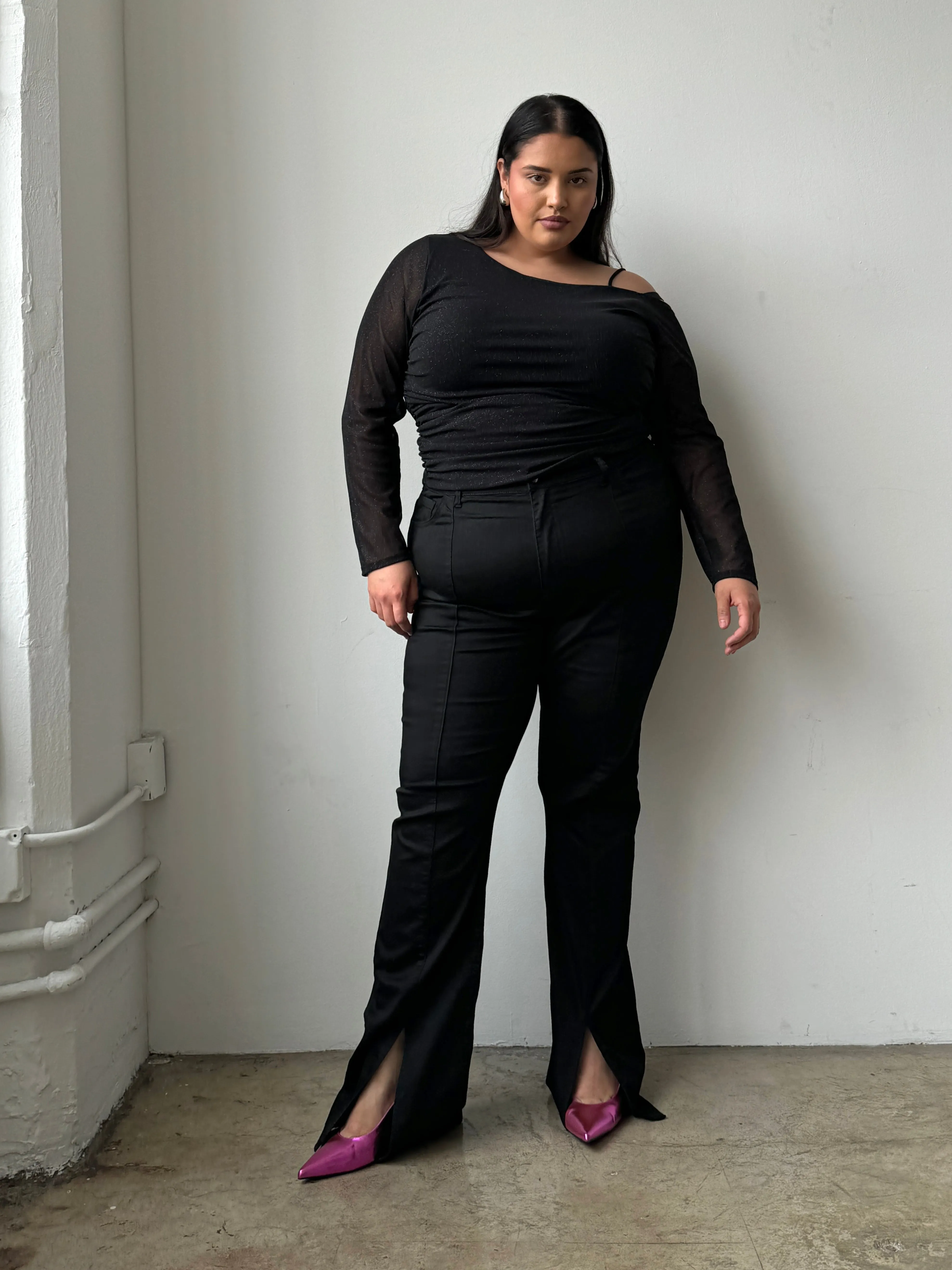 Plus Size Front Slit Pants