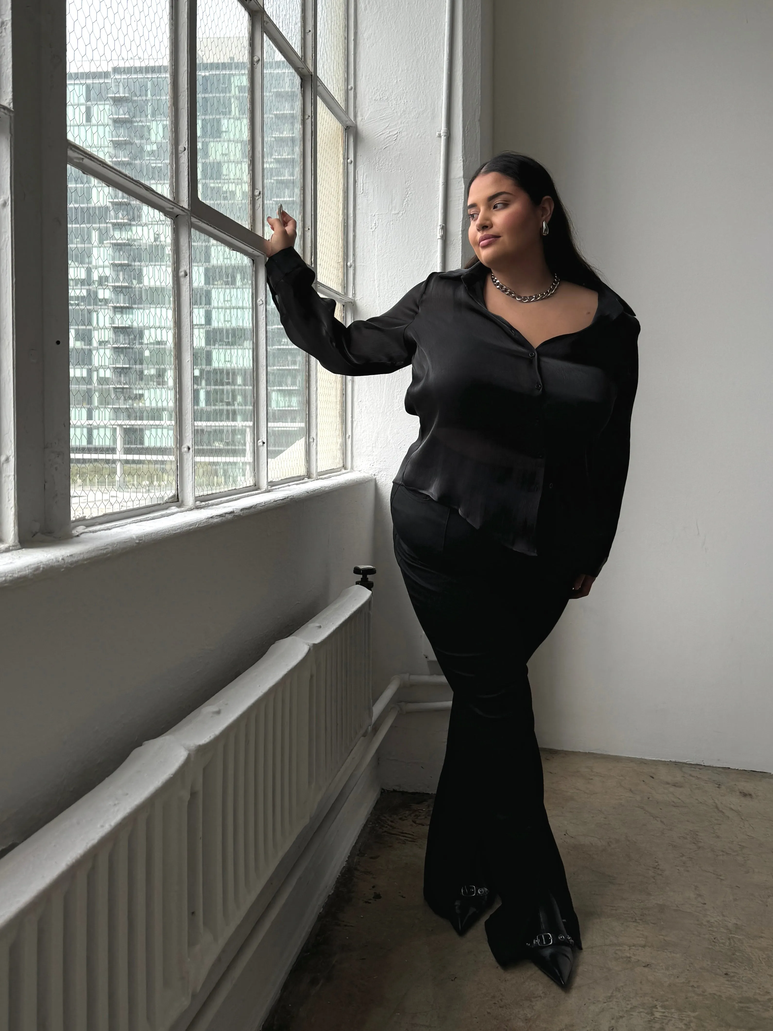 Plus Size Front Slit Pants