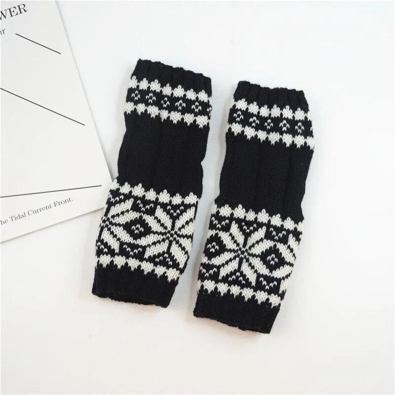 Pretty Stylish Knitted Hand Warmer Fingerless Winter Gloves