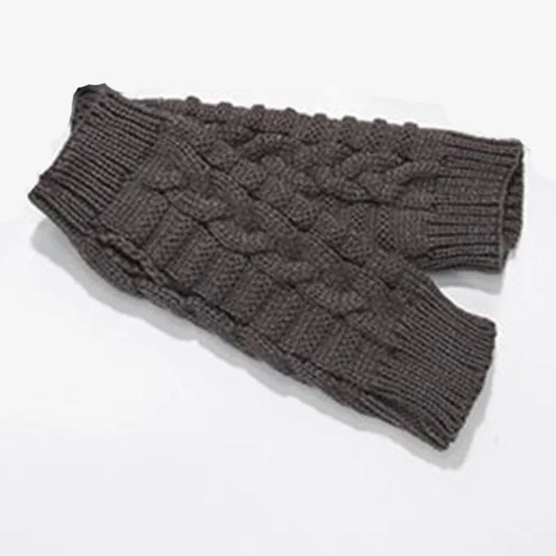 Pretty Stylish Knitted Hand Warmer Fingerless Winter Gloves