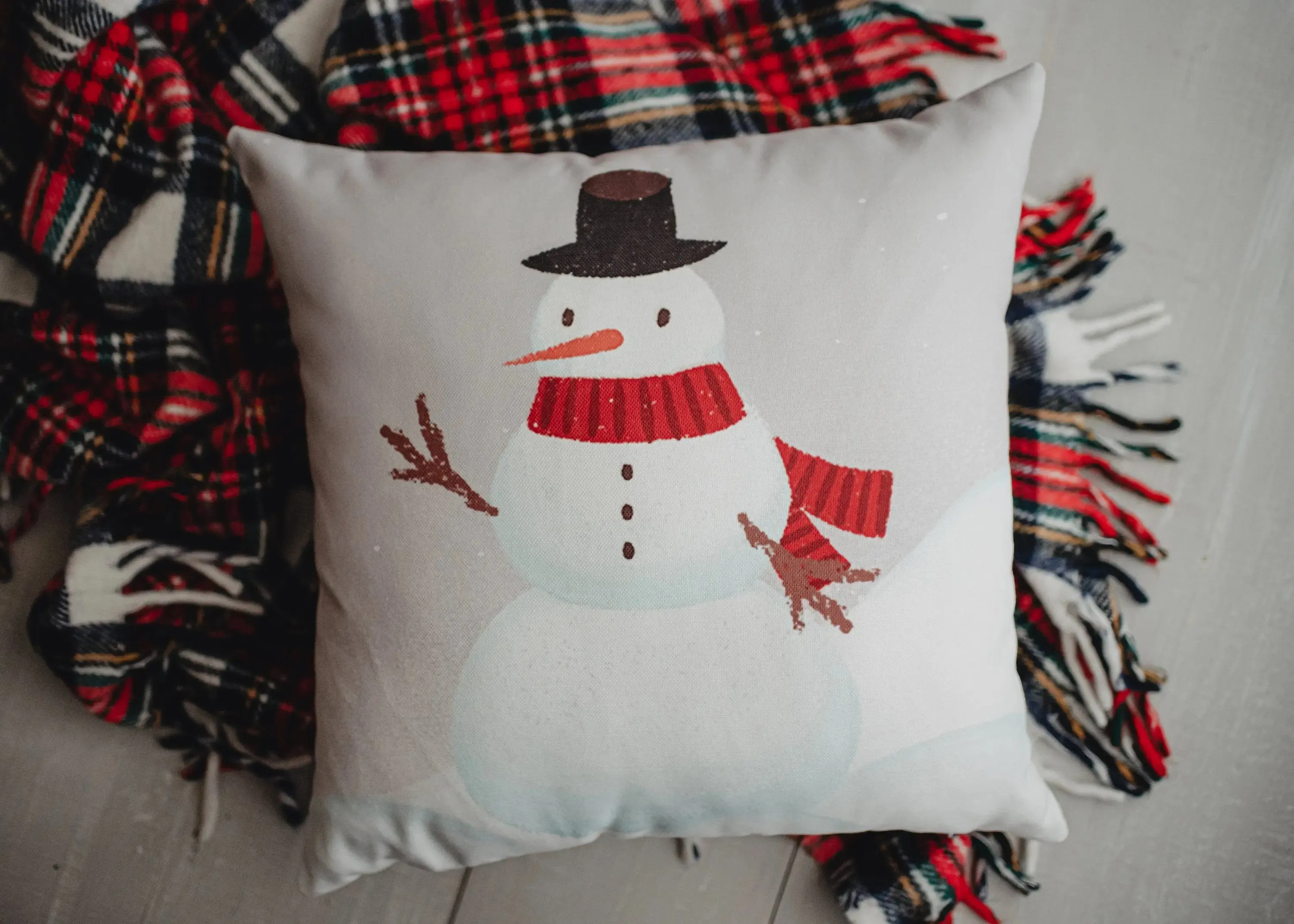 Primitive Snowman Throw Pillow Cover | Primitive Christmas Decor | Bedroom Decor | Christmas Gift | Best Friend Christmas Gift | Room Decor