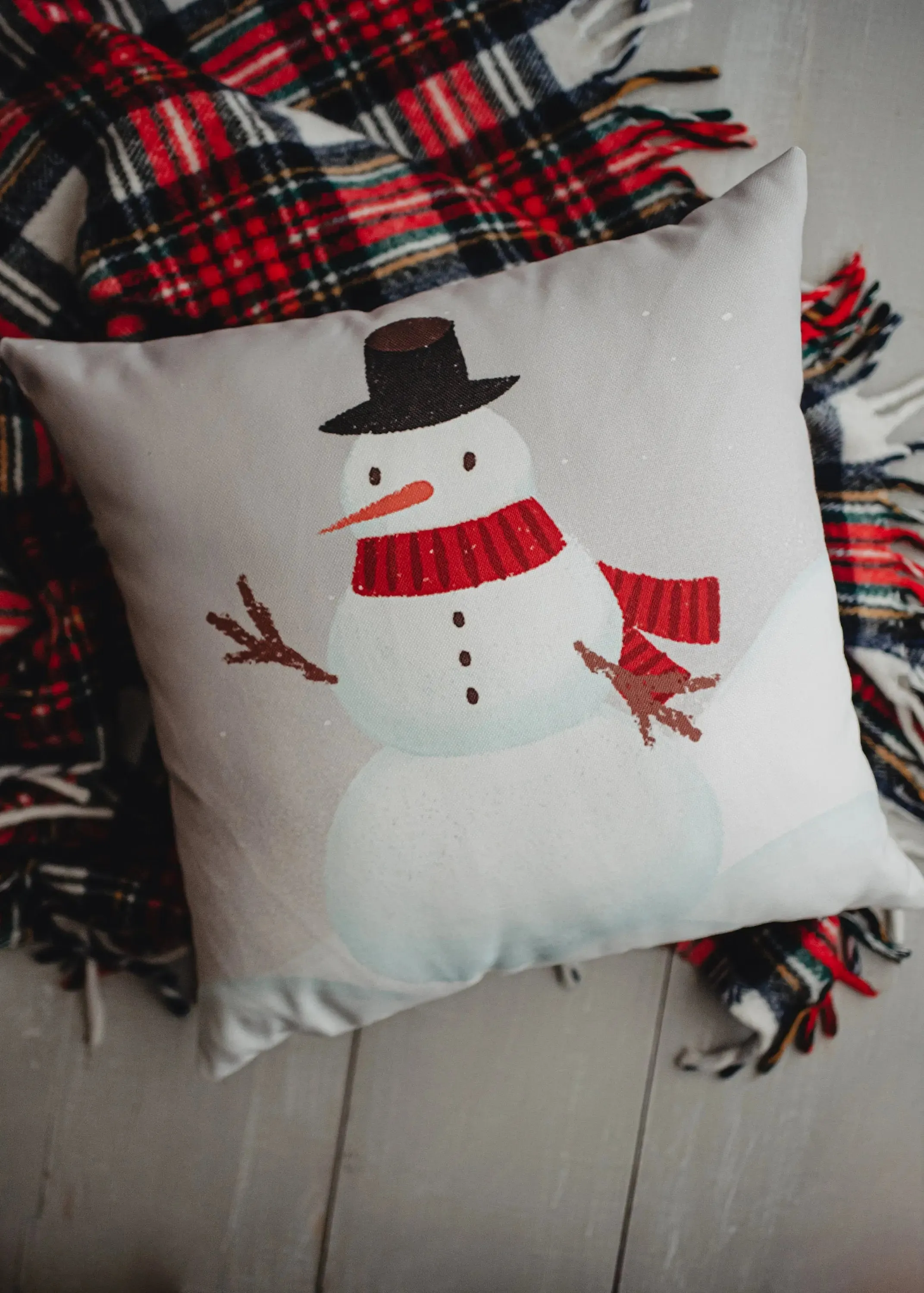 Primitive Snowman Throw Pillow Cover | Primitive Christmas Decor | Bedroom Decor | Christmas Gift | Best Friend Christmas Gift | Room Decor