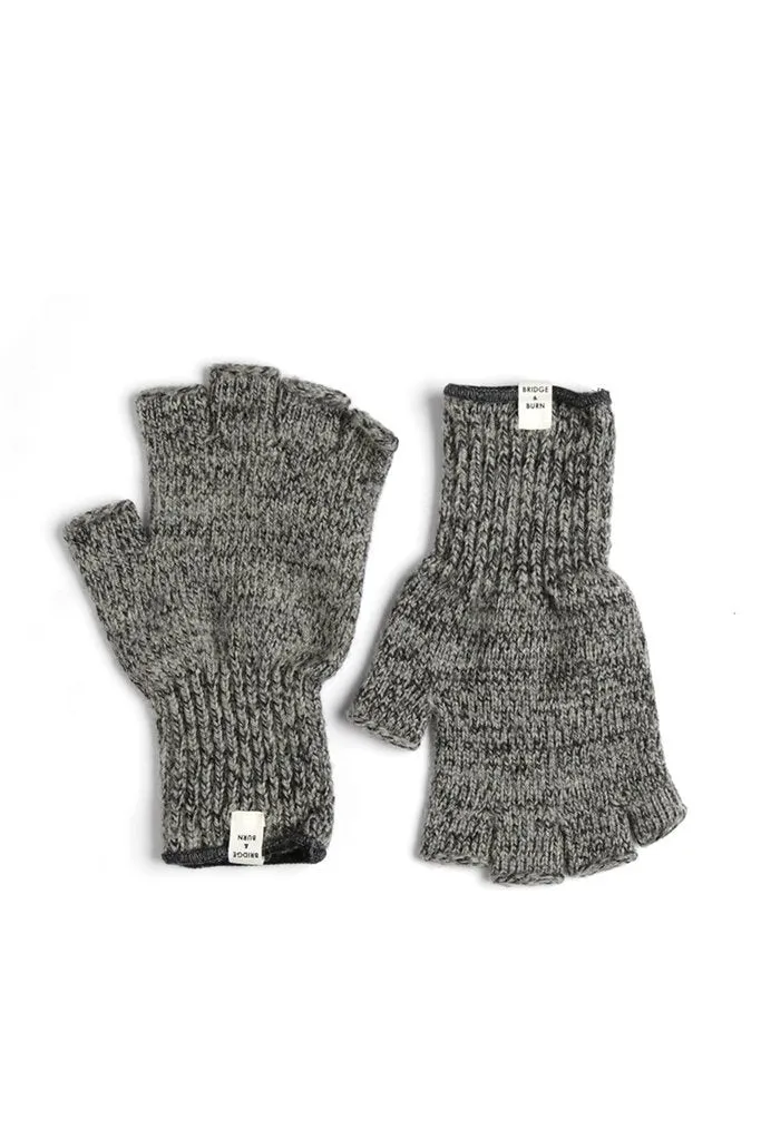 Ragg Wool Fingerless Glove Charcoal