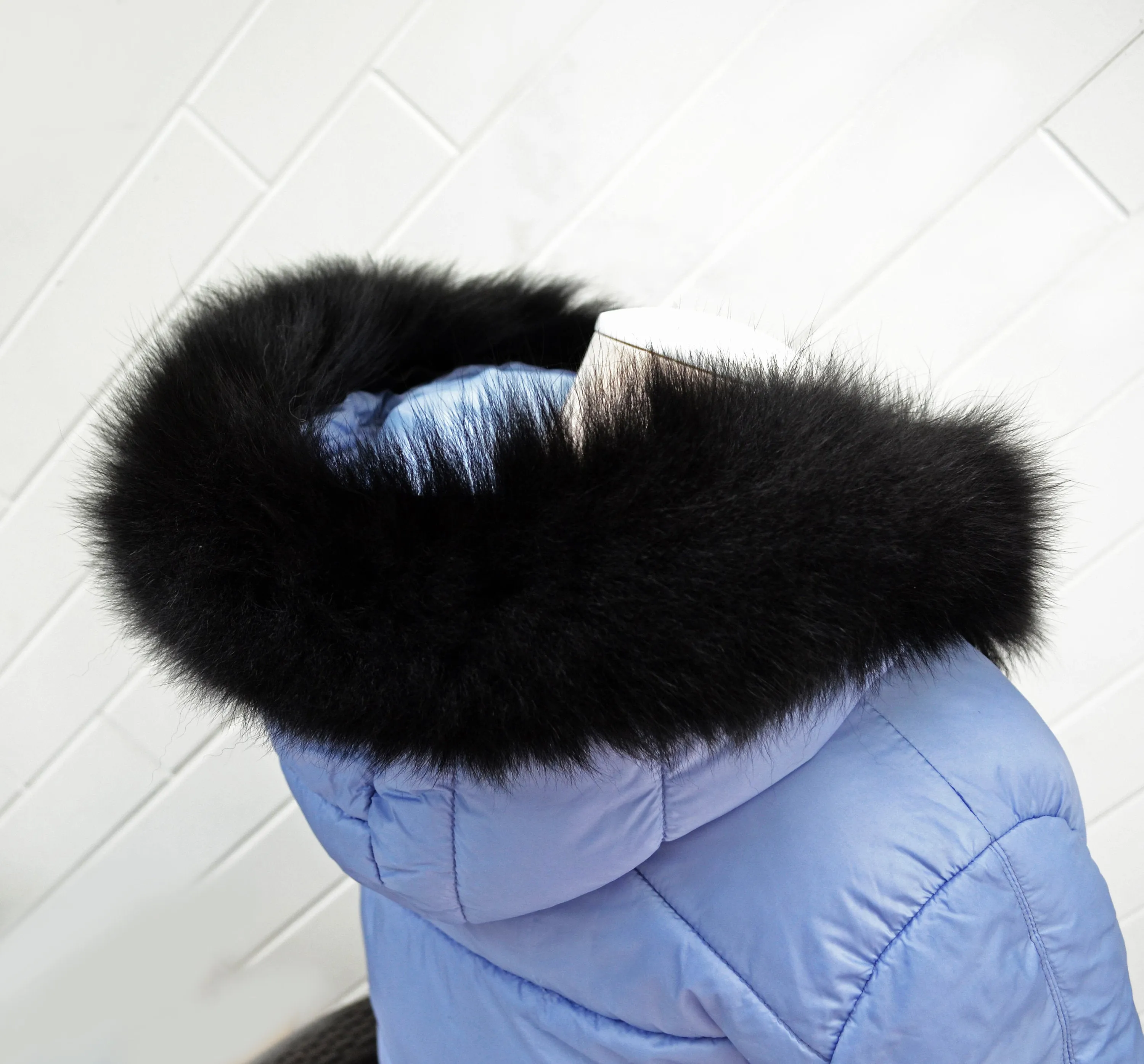 READY TO SHIP, 70 cm Real Fox Fur (Tail) Trim Hood, Fur collar trim, Fox Fur Collar, Fur Scarf, Fur Ruff, Fur Hood, Fur stripe, Coat Trim